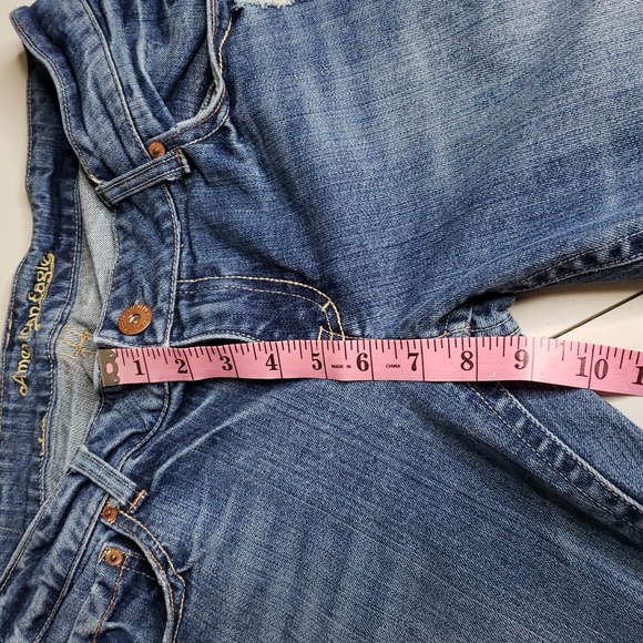 Vintage American Eagle Womens Straight 77 Low Rise Jeans Size 12 Y2K Cotton - Picture 13 of 16